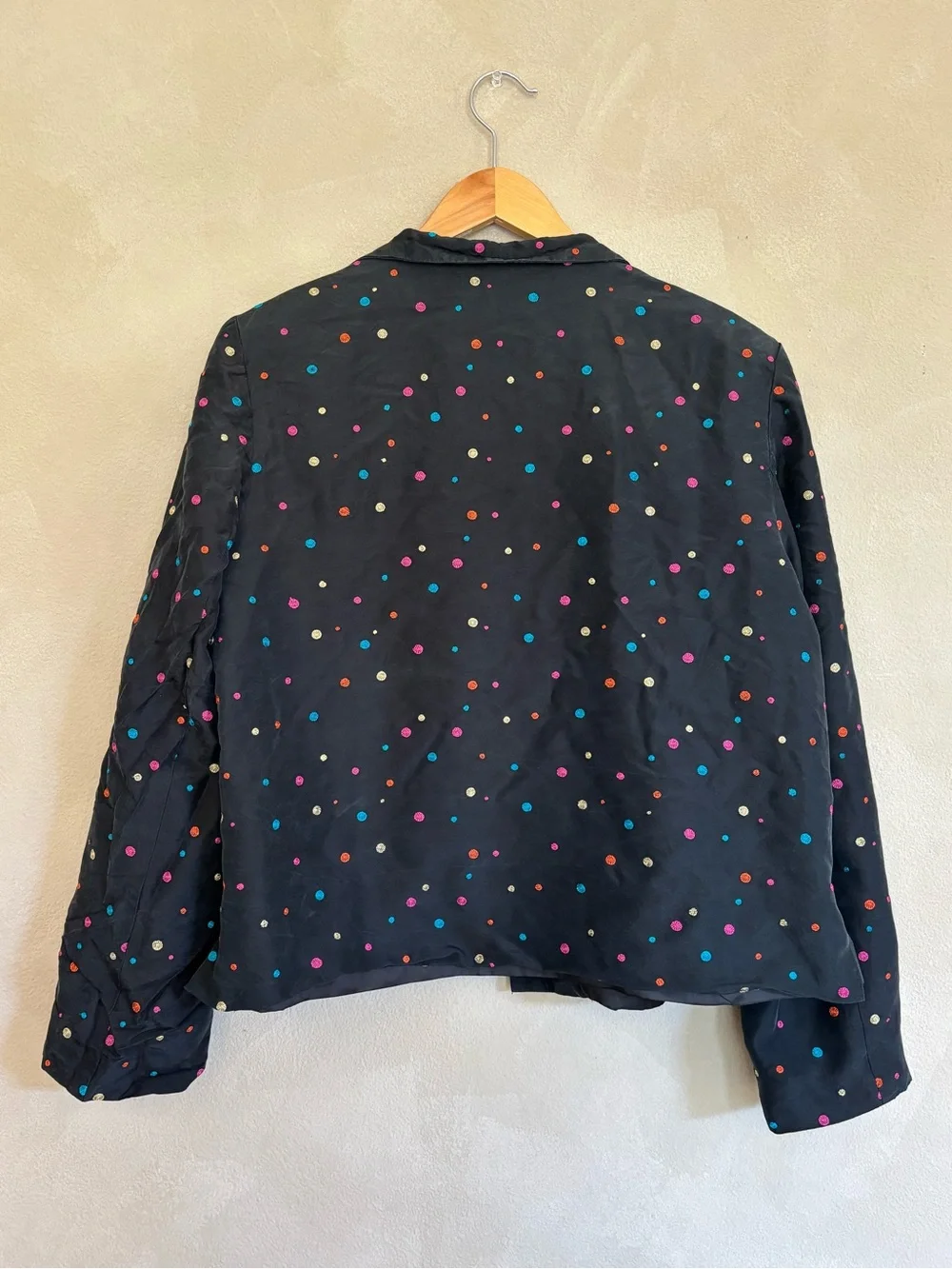Vintage Silkland 100% silk polka dot jacket